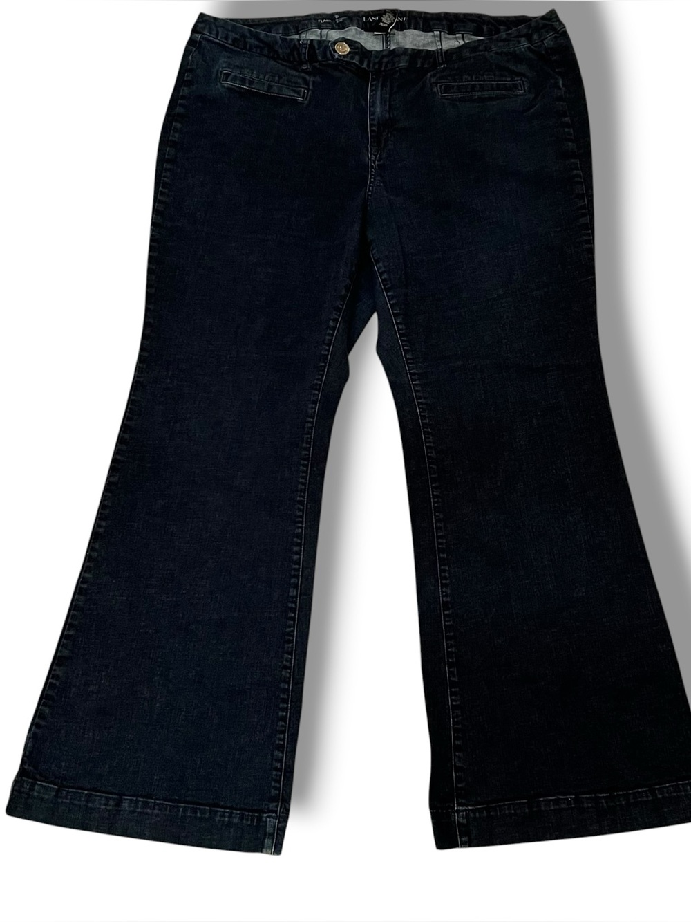 Lane Bryant Genius Fit Flare Jeans Dark Wash Denim Womens Plus Sz 24 Average F-5